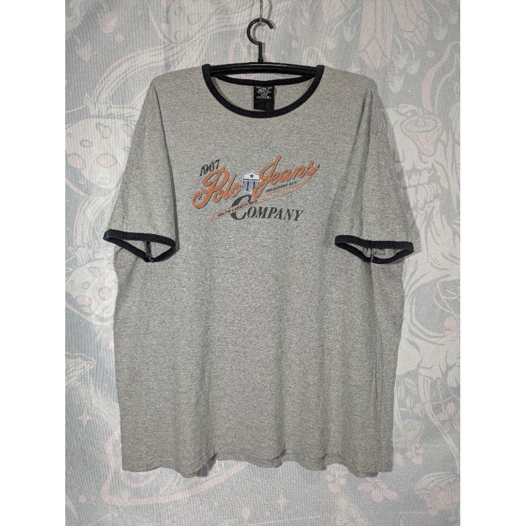 เสื้อยืดมือสอง Polo Ralph Lauren Y2K Ringer Tee ไซส์ XXL อก 57 นิ้ว ยาว 32 นิ้ว