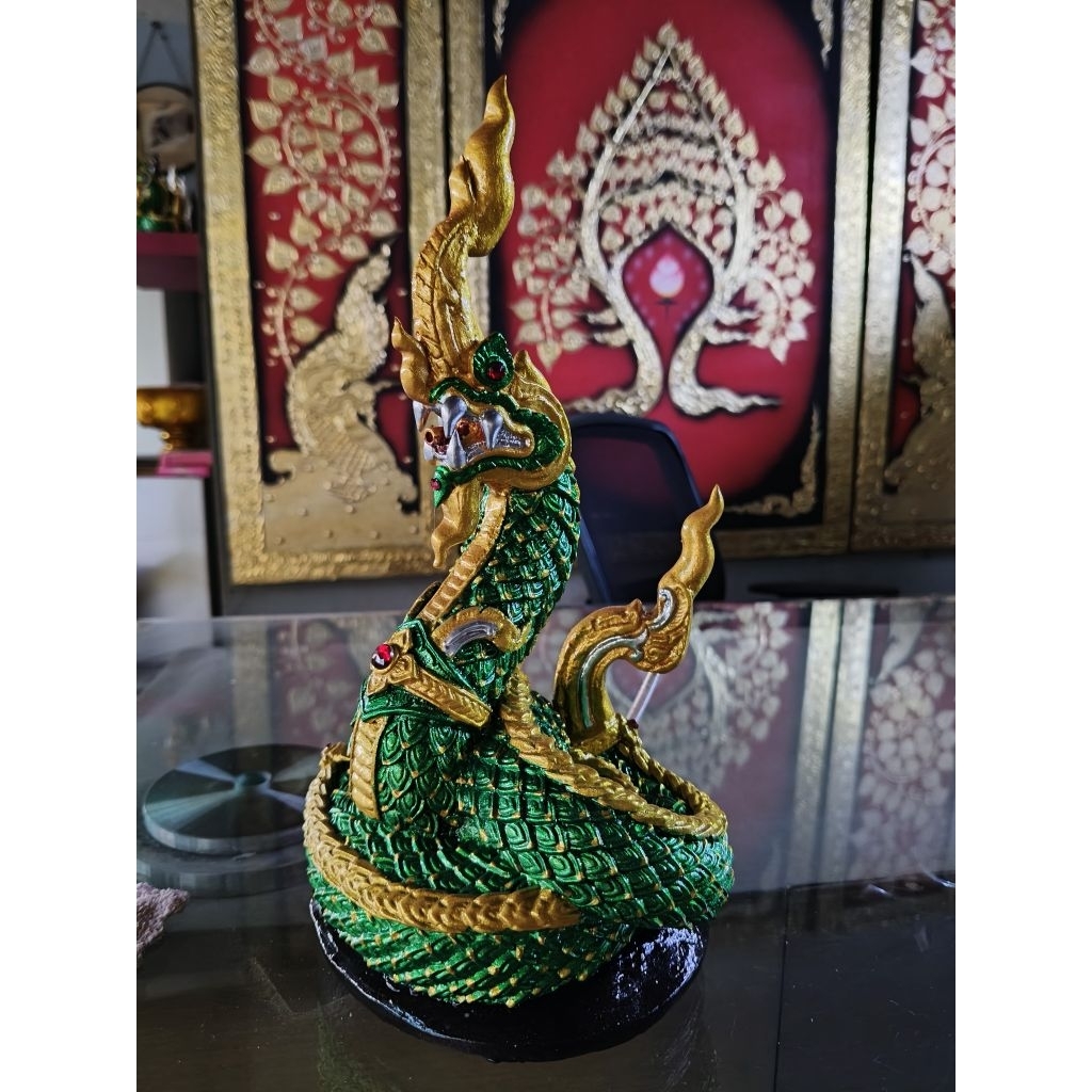 พญานาค เสริมการงาน ขนาด สูง 30 หน้าตักฐาน 15 cm