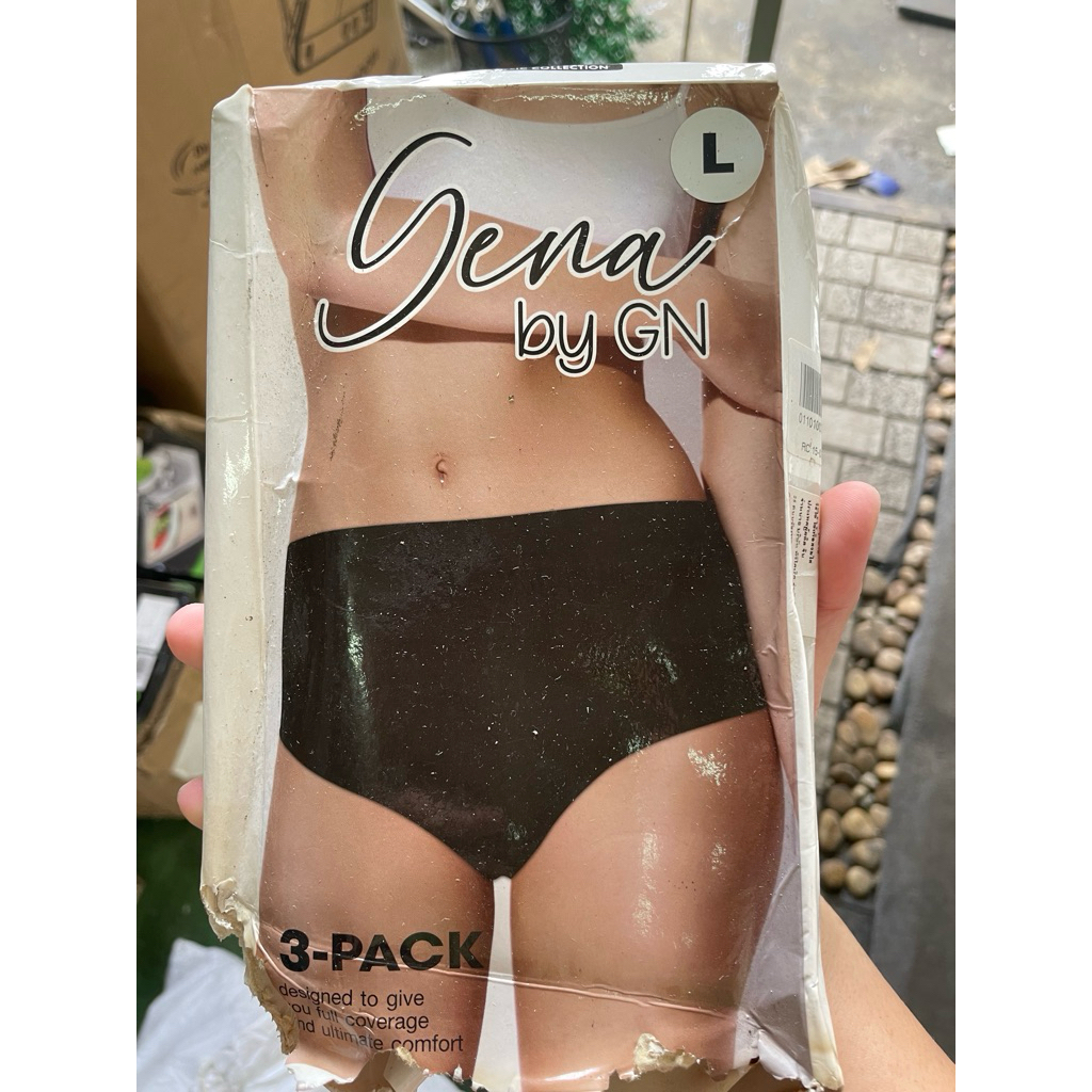 Gena by GN กางเกงในสตรี ไร้ขอบ (แพ็ก 3 ตัว) ไซส์ L ใส่สบาย กระชับเต็มตัว