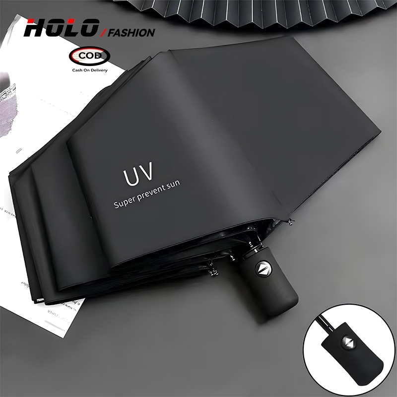 ร่มพับอัตโนมัติ อัตโนมัติ UV สำหรับวันที่แดดจัดและฝนตกคุณภาพร่ม UV เสริมโครง (8 กระดูก)