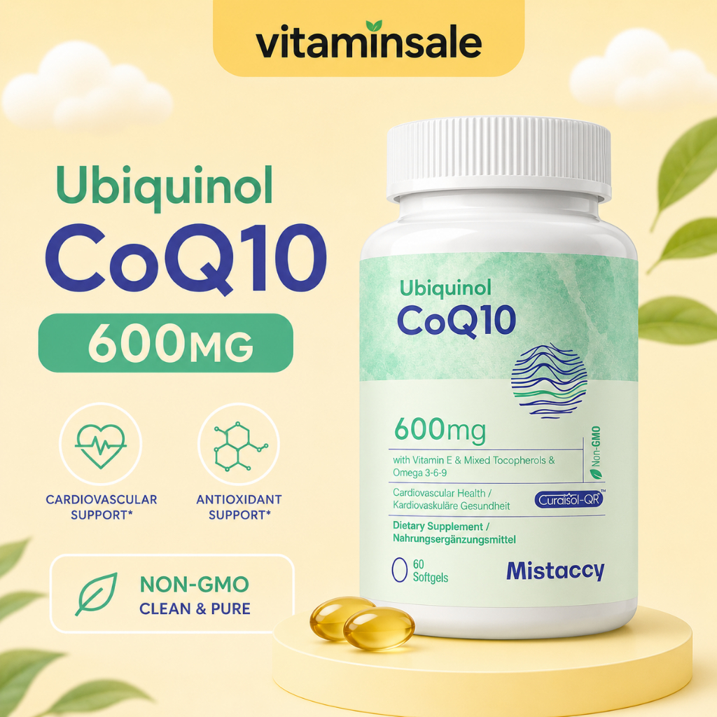 Mistaccy Ubiquinol 600mg 60 Softgels โคเอนไซม์ Q10 แบบดูดซึมเร็ว