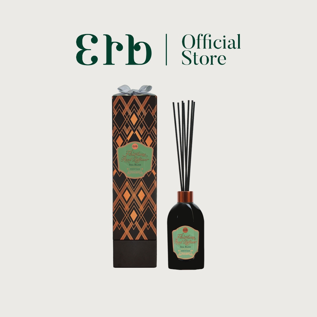Erb Sea Bliss Fleurfume Reed Diffuser 100 ml. เอิบ ก้านไม้หอม กลิ่นไพน์และเสจ กลิ่นหอมผ่อนคลาย คืนความสดชื่น