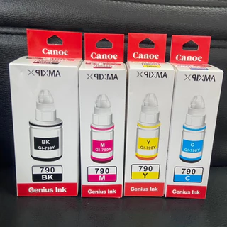 หมึกเติม สำหรับเครื่อง canon GI-790 พรีเมี่ยม G1000/G2000/G3000 (สีดำ,ฟ้า,แดง,เหลือง)