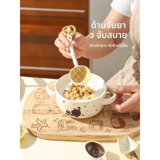 ช้อนซุปเซรามิค ด้ามจับยาว ลายขนม ญี่ปุ่น และ ลายสตรอเบอร์รี่น่ารัก ของหวาน ไอศกรีม กาแฟ ของใช้บนโต๊ะอาหาร 1 ชิ้น