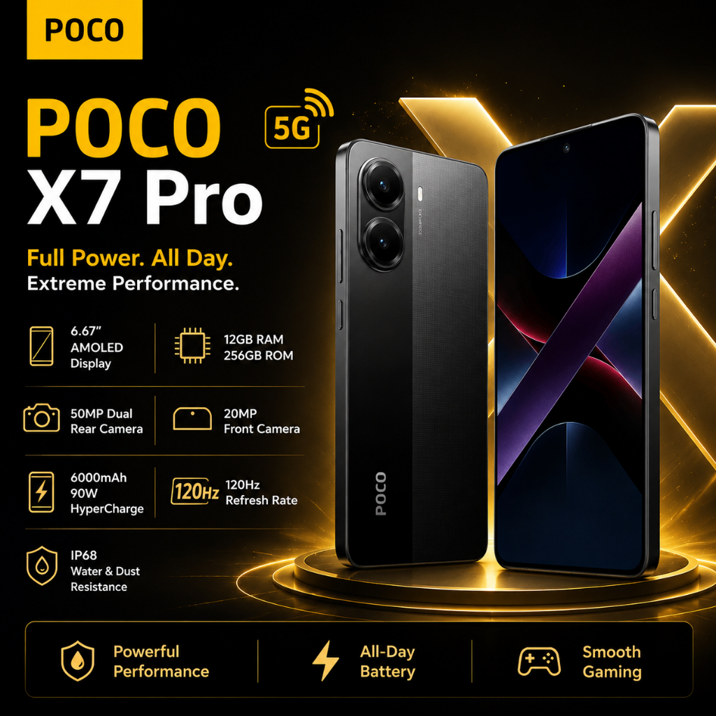 ✨POCO X7 PRO✨ 8+256GB |ชิปเซ็ต Dimensity 8400-Ultra ระดับเรือธง|แบตเตอรี่ 6000mAh (typ)