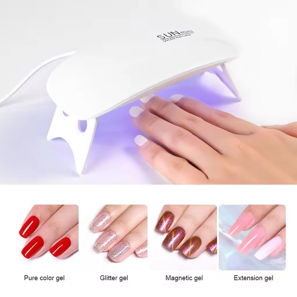 เครื่องอบเล็บ UV/LED โคมไฟอบเล็บขนาดมินิ แสงLED อบแห้งเร็ว ขนาดพกพา สายชาร์จ USB