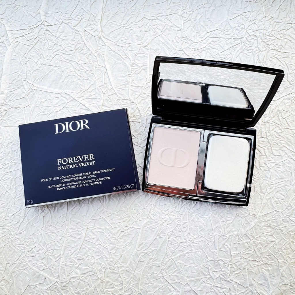แท้🚚จัดส่งภายในวันเดียวกัน แป้งผสมรองพื้น Dior Forever Natural Velvet 10g #1N #2N เนื้อแมตต์ คุมมัน ติดทน 10g