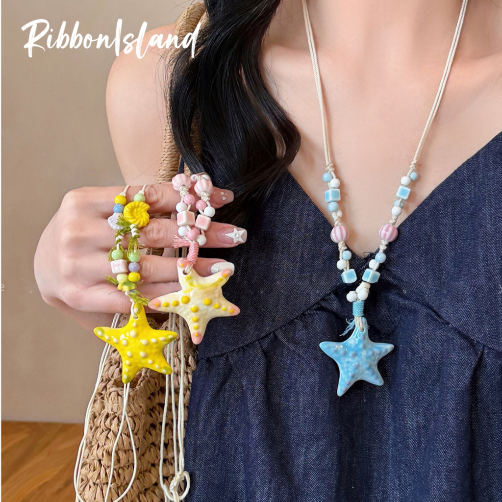 สร้อยคอ necklace ins จี้ โดปามีน สไตล์ชนเผ่า โบฮีเมียน ปลาดาว สำหรับผู้หญิง y2k สวย ชายหาด วันหยุดพักผ่อน COD