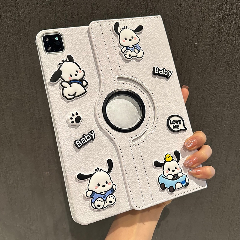 หมุนได้ 360° โปชา ด็อก เคสแท็บเล็ตหนังแบบฝาพับ Tablet iPad Mini 4 5 6 7 Air 2 3 8 9 10 11 Gen 2025 Pro 12.9 inch M4 2026