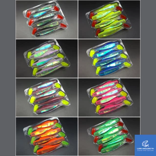 ปลายาง 3 นิ้ว สีพิเศษ แผ่นสะท้อนแสง เนื้อยาง TPE เหนียว นุ่ม (6 ตัว/แพ็ค)