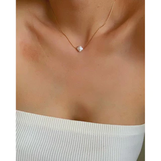 สร้อยมุก สร้อยสเตนเลส Nickle free กันน้ำ กันเหงื่อ HER OBJECTIVE_HER CLOVER PERL PENDANT NECKLACE