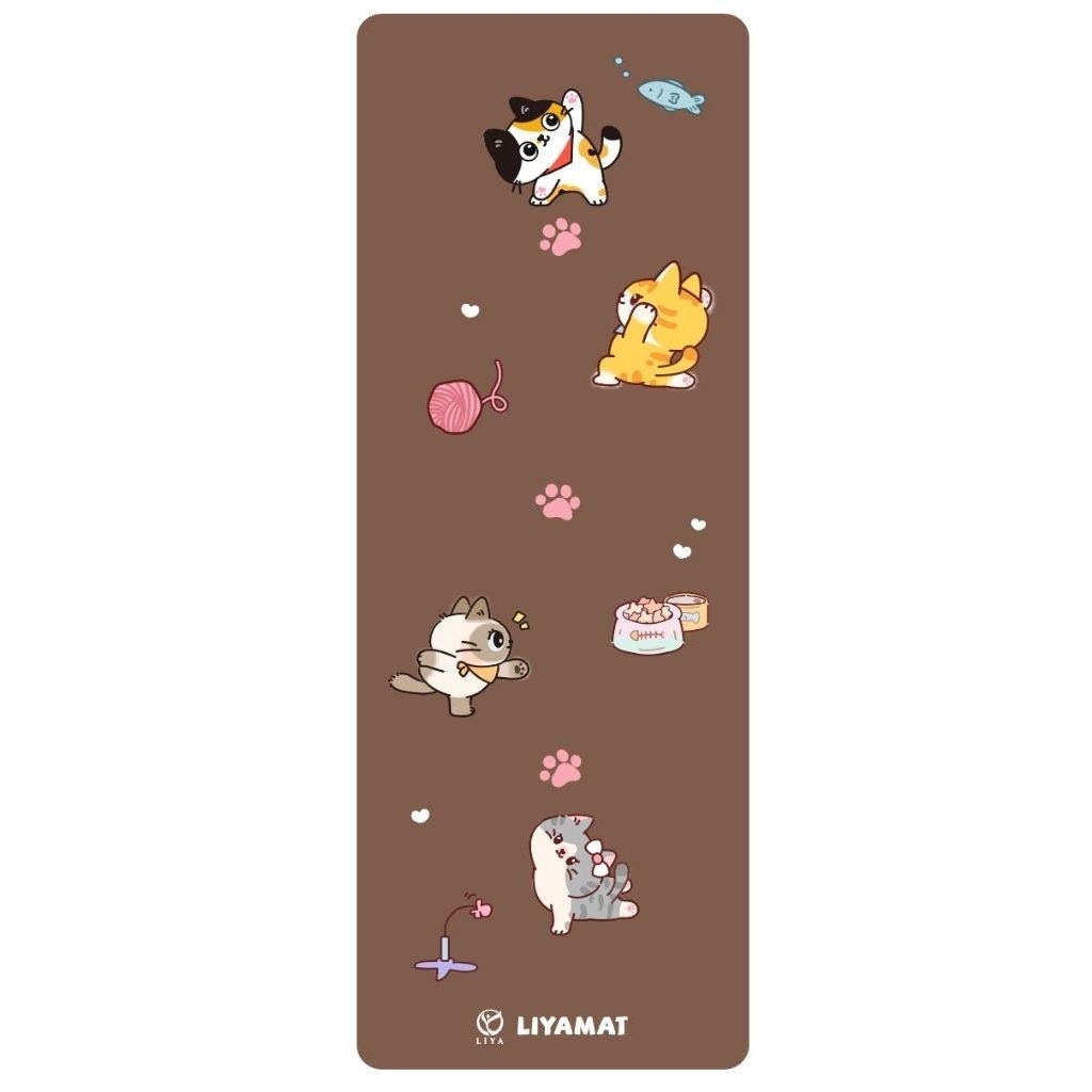 LIYAMAT-เสื่อโยคะ ลายน่ารัก หนา หนึบPremium PU+ Natural rubber เนื้อผิวเรียบเพิ่มหนา