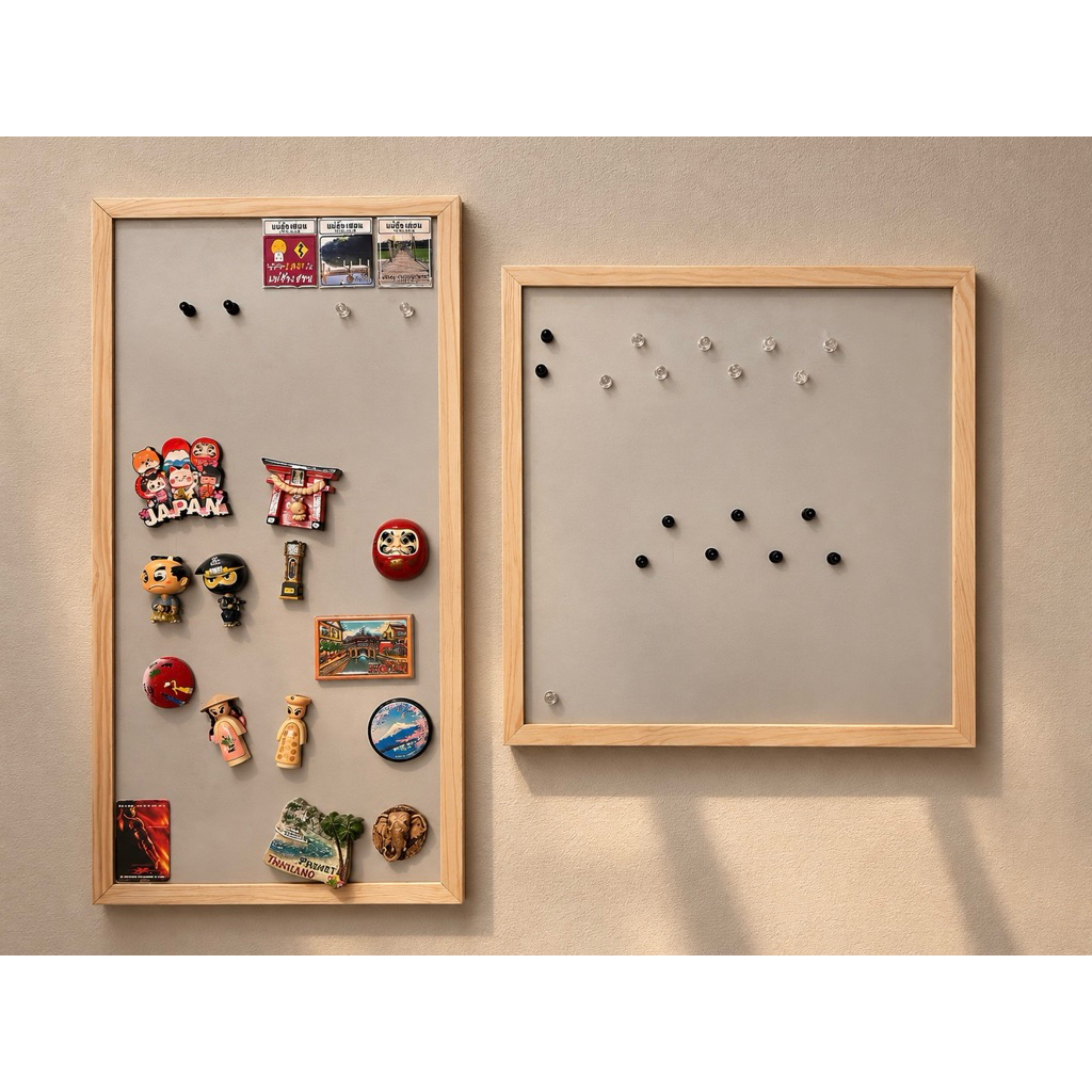 กระดานแม่เหล็ก ที่ติด Magnet  Magnet Board กรอบไม้ กระดานโชว์รูป โปสการ์ด ของสะสม ของแต่งบ้าน มินิมอล