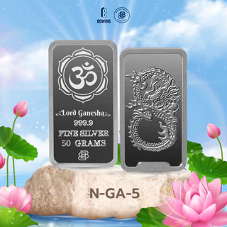 แท่งเงิน 50 กรัม (ลายมังกร) - Laser ลายพระพิฆเนศ (Lord Ganesh Collection)