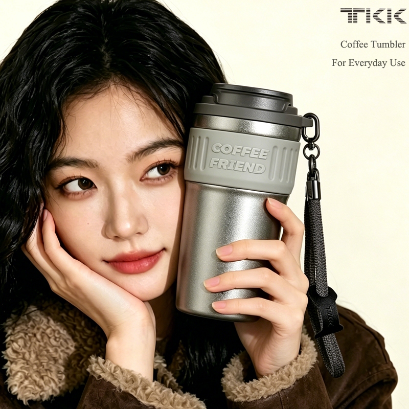 TKK แก้วกาแฟ 630ml วัสดุสแตนเลส 316 ชั้นในเคลื่อบเซรามิก แก้วน้ำสุญญากาศ เก็บความเย็น ความร้อน