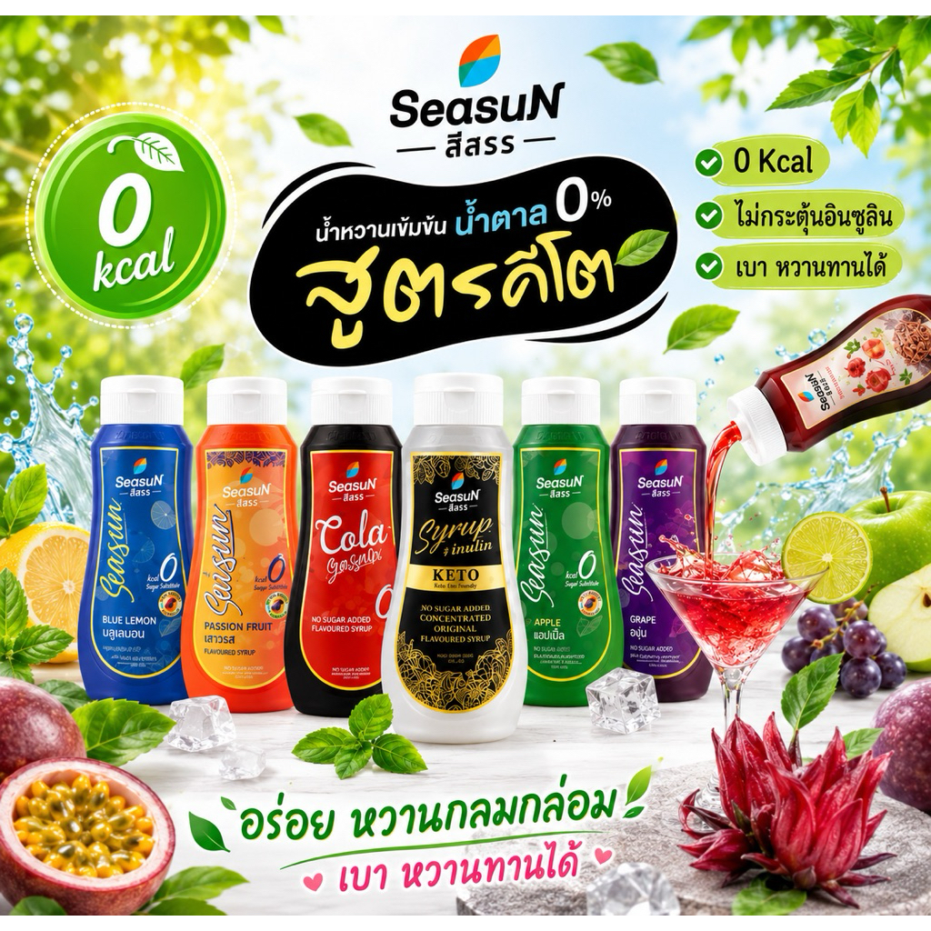 SEASUN ไซรัปน้ำหวาน คีโต KETO 0%kcal