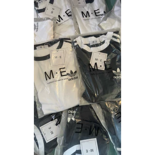 เสื้อยืดป้ายM.E(ดาส.กุ๊นคอแขนแต่งแถบ)Freesize,Oversize