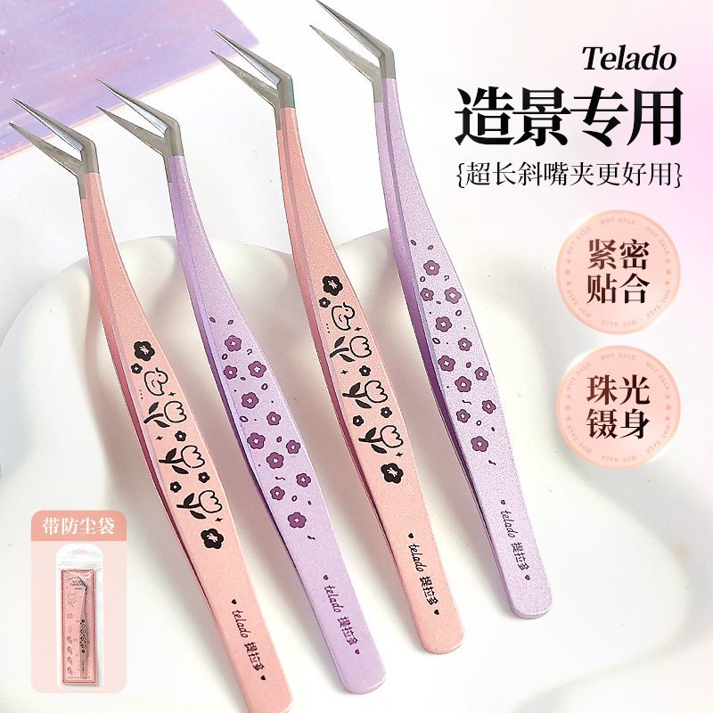 แหนบปลายงอ Telado สำหรับคีบสติกเกอร์ แต่งสมุดบันทึก DIY เครื่องเขียนน่ารัก