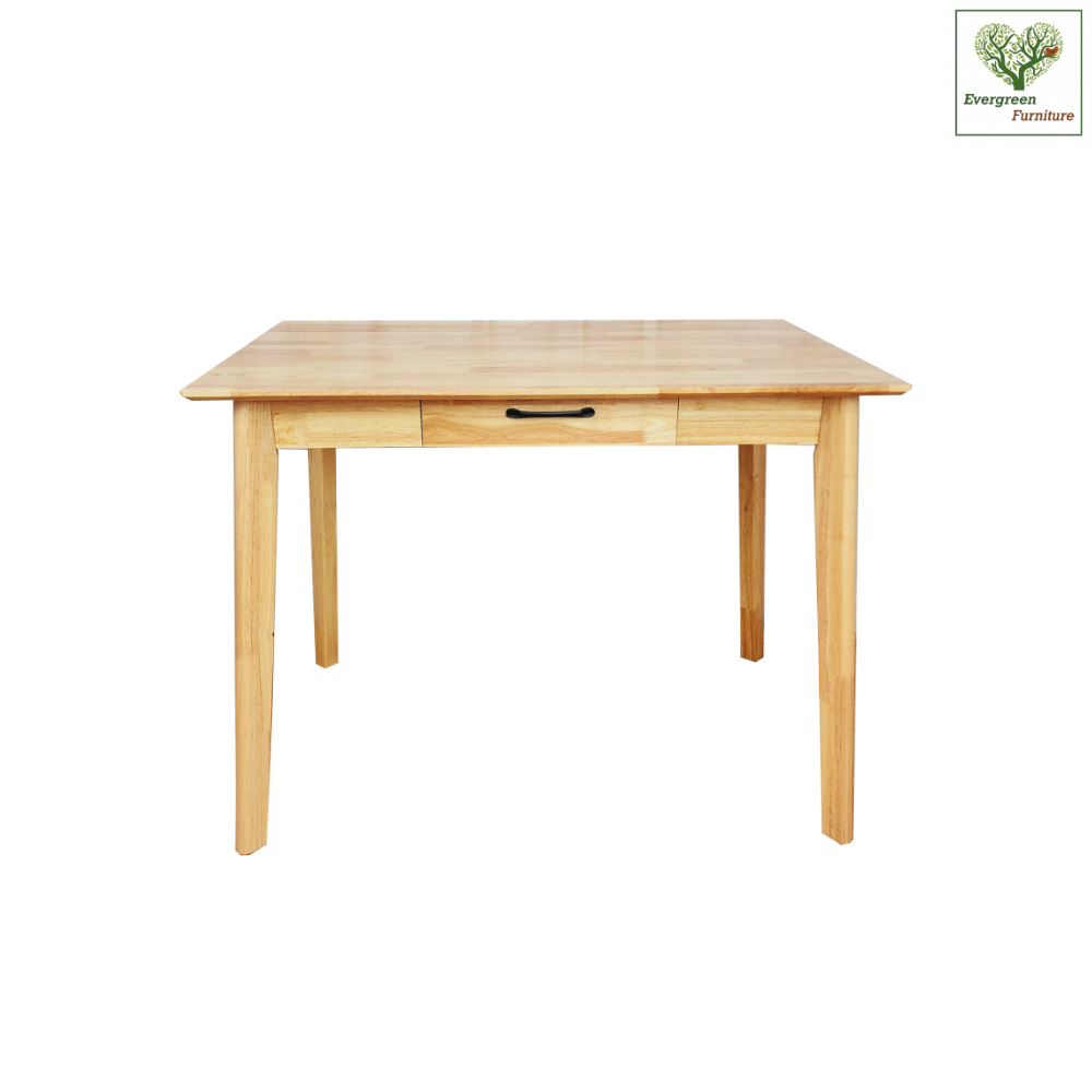 Evergreen Furniture โต๊ะทำงาน โต๊ะอ่านหนังสือไม้ยางพารา สไตล์มินิมอล MD-1060-FH และ MD-1260-FH