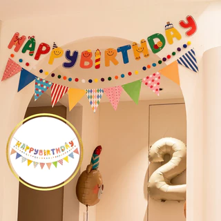 🇹🇭 ร้านไทย ส่งไว‼️ ชุดแบนเนอร์ Happy Birthday หลายแบบ (แถมริบบิ้น) กระดาษ ยาว 3 เมตร