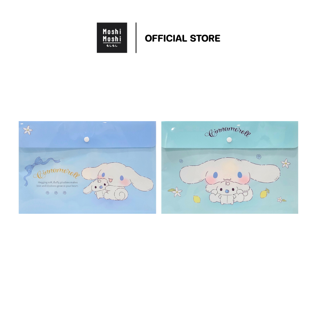 Moshi Moshi แฟ้ม แฟ้มใส่เอกสาร แฟ้มกระดุมขยายก้น A4 ลาย Cinnamoroll ลิขสิทธิ์แท้จากค่าย Sanrio รุ่น 6100008454-8455