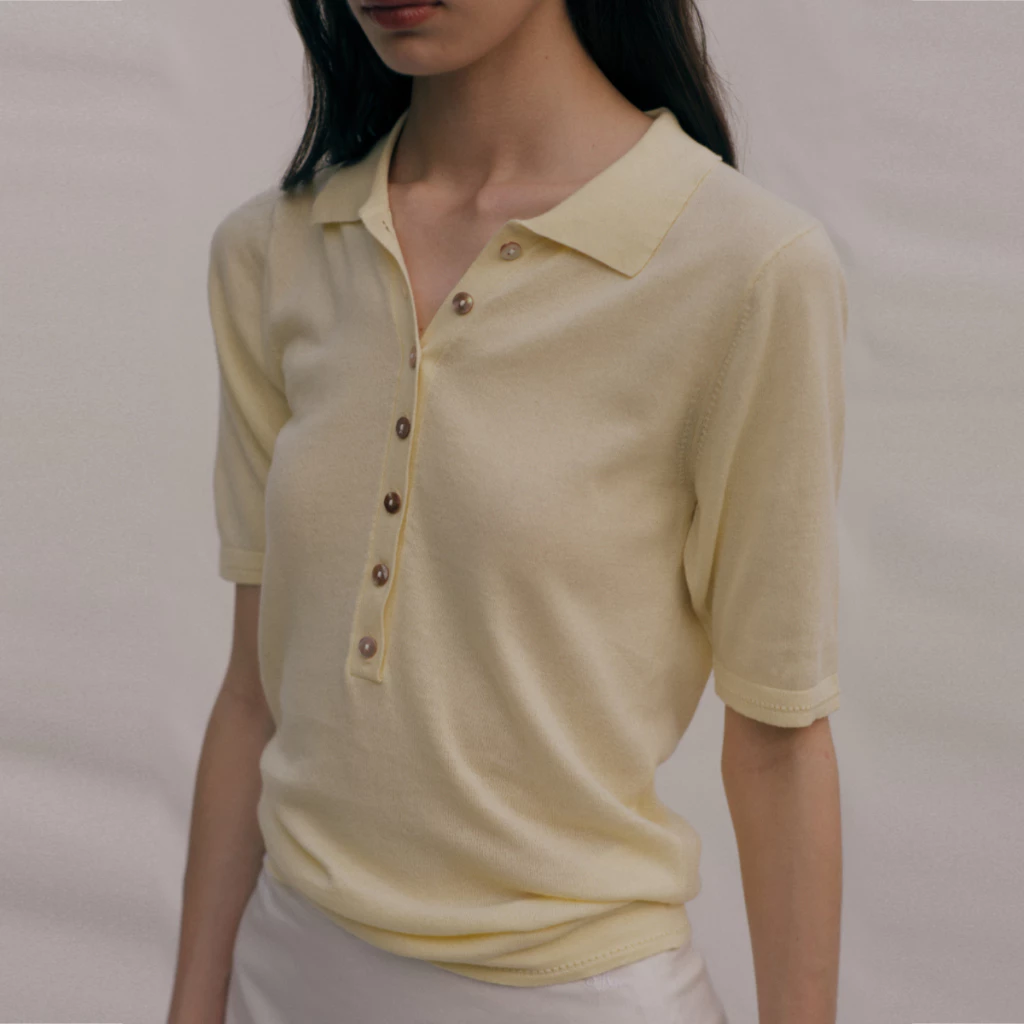 She Knows - Ada Knit Polo เสื้อโปโล ผ้านิต คอตต้อนออร์แกนิค