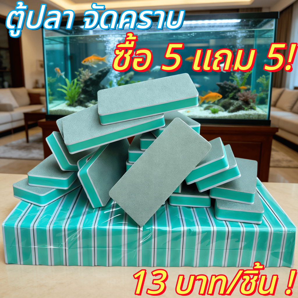 【PetZap】COD พร้อมส่ง ฟองน้ำทำความสะอาด ฟองน้ำขัดกระจก ขจัดคราบน้ำ คราบฝังแน่น ฝ้าขึ้นกระจก ไม่เป็นรอย กระจกใส สะอาด