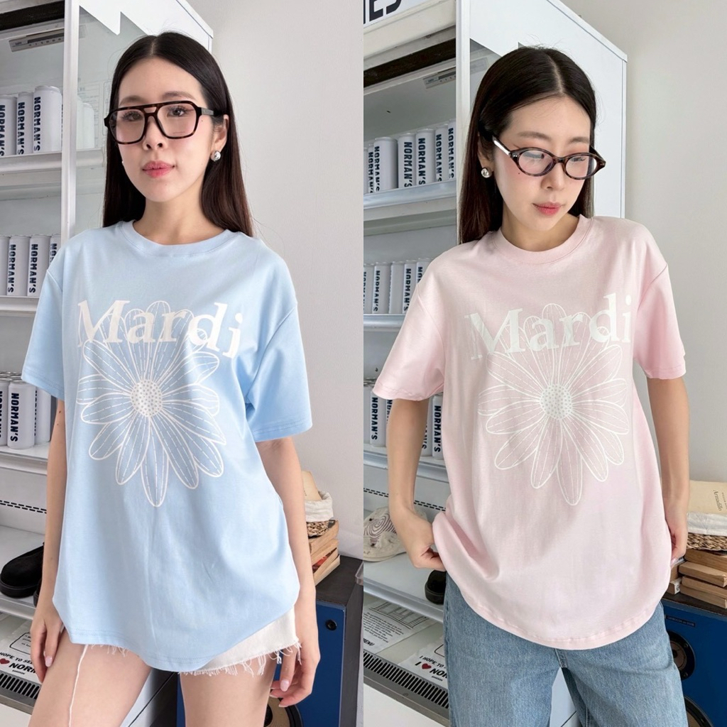 Mardi t-shirt🤍  เสื้อยืดแบรนด์ดัง ลายสกรีนแบรนด์สุดฮิต งานชนช็อปแบรนด์ดังค่าา ผ้ายืดหยุ่น ทรงสวย