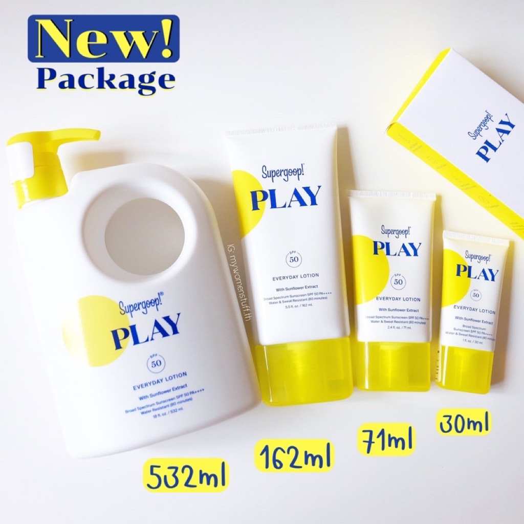 โลชั่นกันแดด Supergoop! PLAY Everyday SPF 50 ปกป้องผิวจากแสงแดดสูง