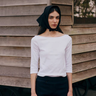 She Knows - Caroline Cotton Blouse เสื้อคอตต้อน แขน 3/4 แต่งลูกไม้ XS-XL