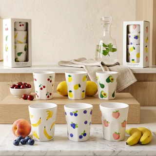 Set แก้วน้ำ 3 ชิ้น ขนาด 3.5 นิ้ว ลาย Cutie Fruity (C6114-3.5) แบรนด์ศรีไทยซุปเปอร์แวร์