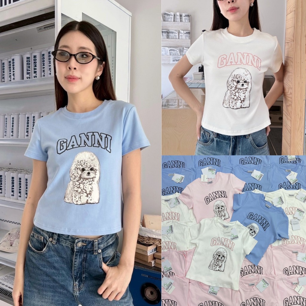 🍊 VL 5282 เสื้อยืดทรงพอดี ลายน่ารัก ผ้าดีใส่สบาย สีสวยหวาน