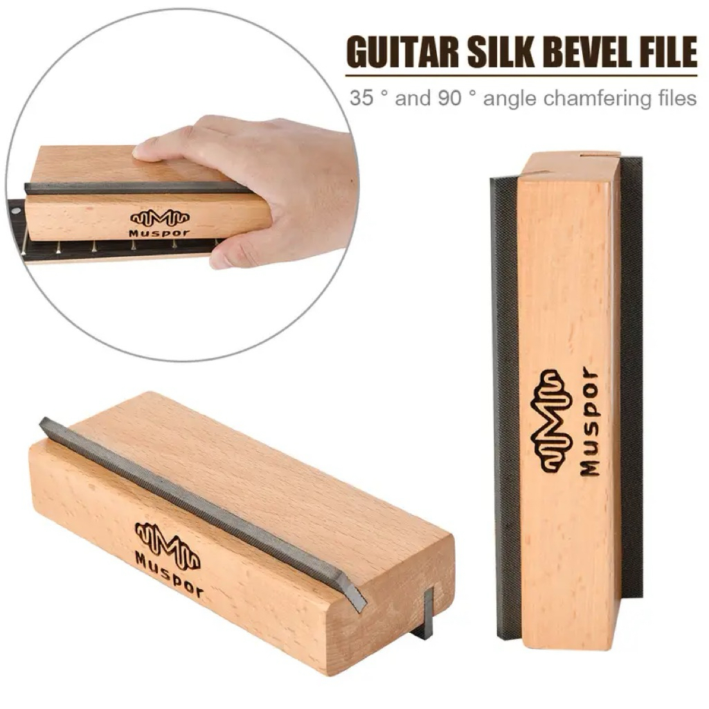 Muspor Guitar Fret Beveling File 35/90 Degree Guitar Polishing Fret Levelerตะไบขัดเฟรต ไม้เนื้อแข็งคุณภาพสูง