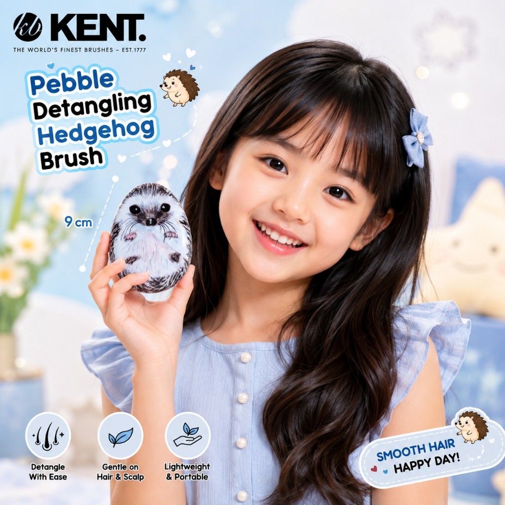 แปรงหวีผม KENT รุ่น Pebble Detangling Brush หวีแปรงพกพาสุดน่ารักจากอังกฤษ 🇬🇧