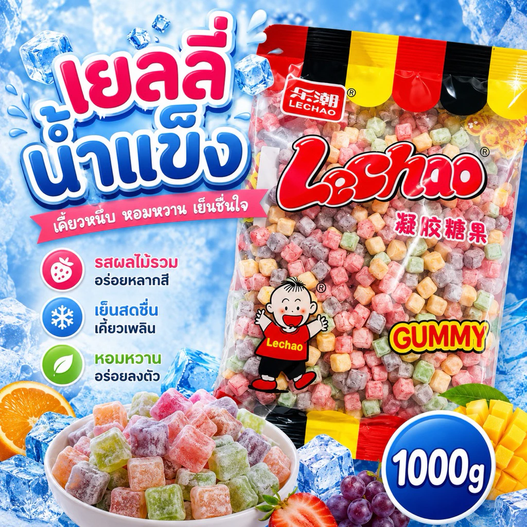 พร้อมส่ง ✔️เยลลี่น้ำแข็งเคลือบเปรี้ยว 1000g