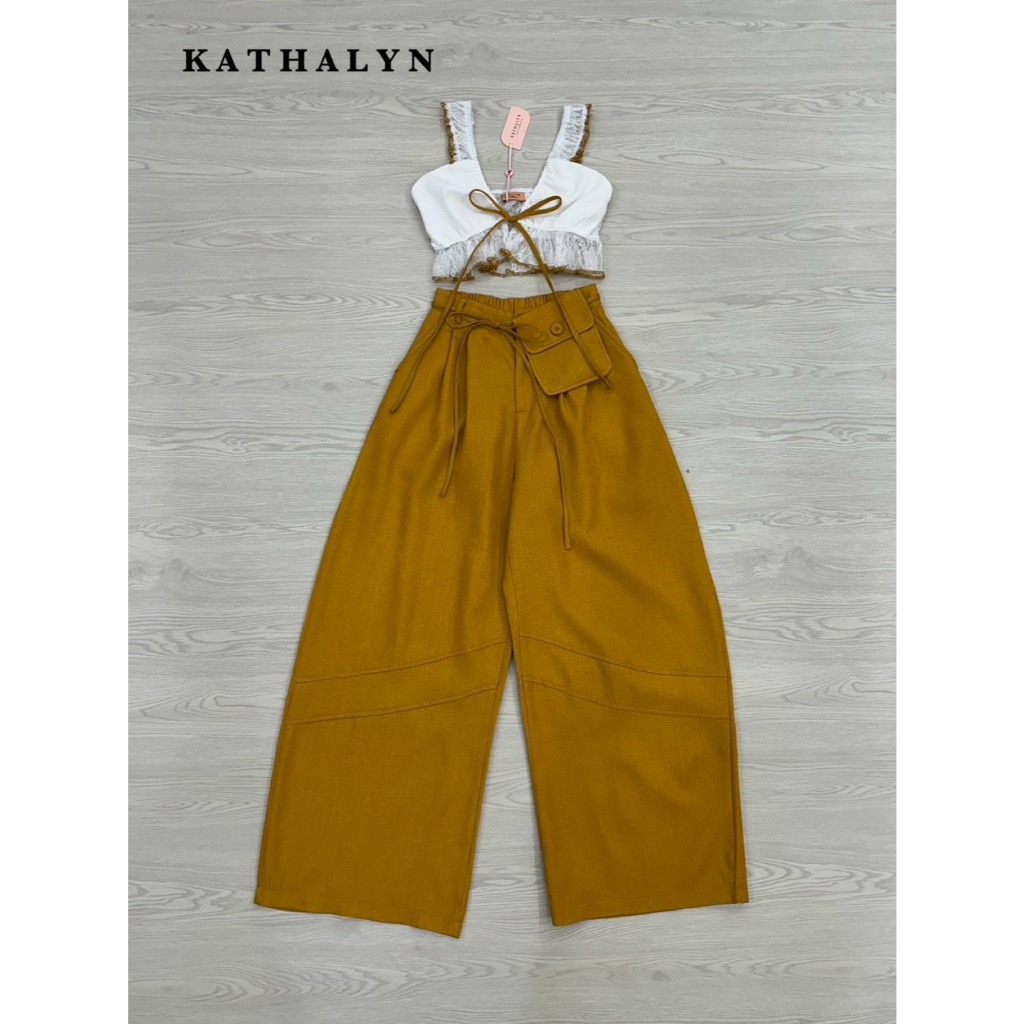 KATHALYN Setเสื้อครอปสั้น+กางเกงขายาว รูปที่ 2
