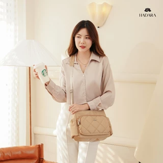 Hadara Moment Series No.32 กระเป๋าสะพาย ผ้า Deluxe Nylon 20 ช่องจัดเก็บ ใส่ IPad mini ได้