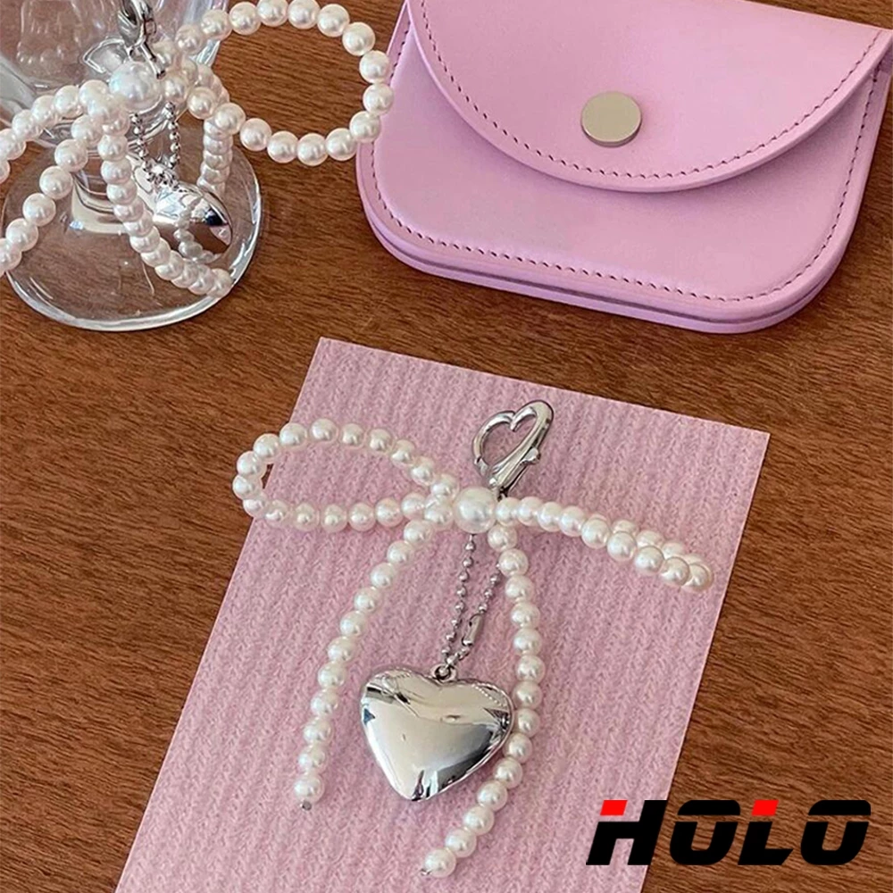 HOLO พวงกุญแจ เกาหลี ไข่มุก ผีเสื้อ ปม จี้หัวใจรัก เหมาะสำหรับตกแต่งและจับคู่ กระเป๋าและกระเป๋าเงิน
