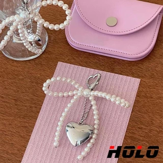 HOLO พวงกุญแจ เกาหลี ไข่มุก ผีเสื้อ ปม จี้หัวใจรัก เหมาะสำหรับตกแต่งและจับคู่ กระเป๋าและกระเป๋าเงิน