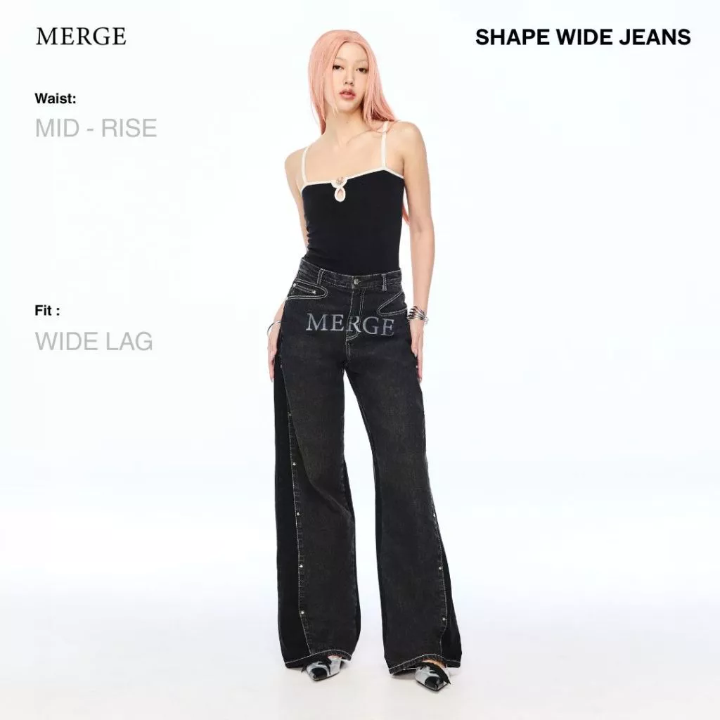 Merge Official - Shape Wide Jeans (พร้อมส่ง)