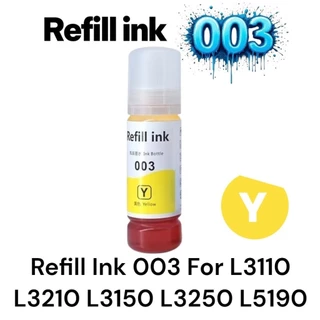 หมึกเติม Refill ink 003 เป็นหมึกเทียขนาด 65 ml สำหรับเครื่องพิมพ์ EcoTank L3110, L3150, L3210 และ L3250