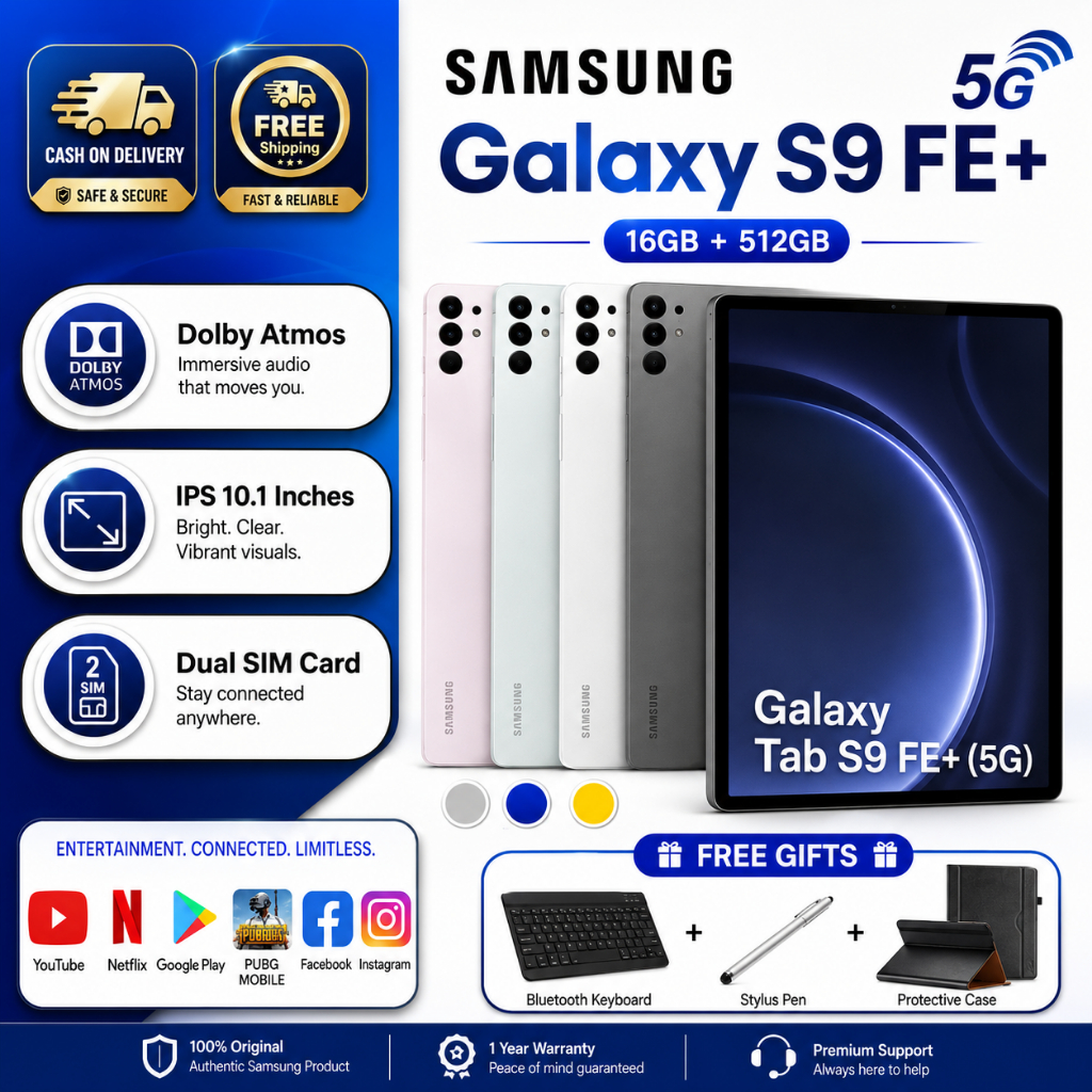 🔥 Samsung Galaxy Tab 5G 16GB+512GB แท็บเล็ต 10.1" FHD ใส่ซิมโทรได้ แบตอึด ใช้งานลื่น พร้อมของแถมครบ 🎁