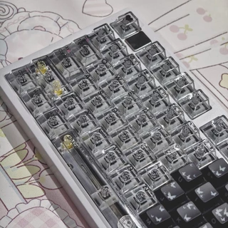 🇹🇭 คีย์แคปไทยอังกฤษ EN TH ใส Thai Keycaps 132 ปุ่ม TH ภาษาไทย อังกฤษ PC UV print แคปใส OEM Cherry CBSA พร้อมส่งจากไทย
