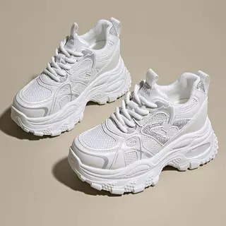 Myshoes รุ่น G30 รองเท้าผ้าใบสไตล์แฟชั่นเกาหลี ดีไซน์สวย รองเท้าแฟชั่น รองเท้าผู้หญิง เสริมส้น 10 CM.