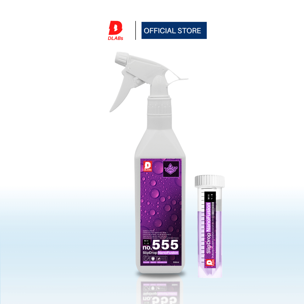 555 หัวเชื้อเคลือบสีฉีดหลังล้าง สูตรโมเลกุลน้ำ เงาใสทันใจ จบงานไว ไล่น้ำภายใน 1 นาที 1:9 [SlipDrop BY DLABs]