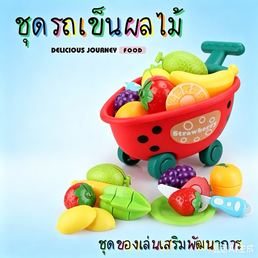 YP-585 ของเล่นหั่นผักผลไม้ ของเล่นจำลอง ผลไม้จำลอง  ของเล่นผักผลไม้หั่นได้ ครัว อาหาร เสริมพัฒนาการ บทบาทสมมติ ชุดปริศนา