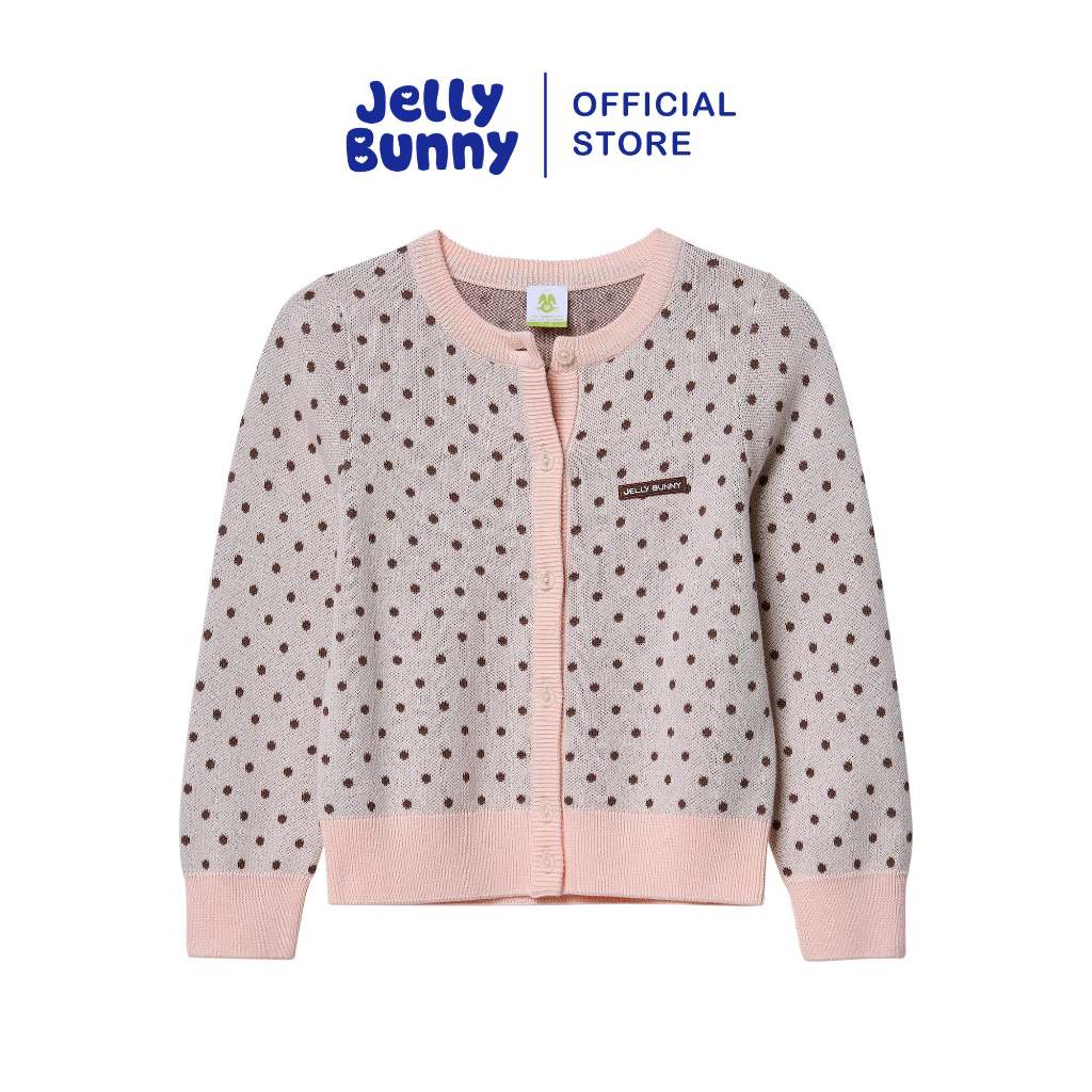 JELLY BUNNY คาร์ดิแกนแขนยาวลายโพลกาดอต สำหรับเด็กผู้หญิง รุ่น B26SGKB004 PINK
