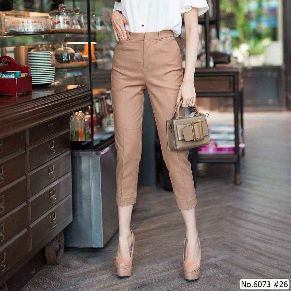 👖Size S-3X กางเกงขา7ส่วน Maristar Brand design by Korea ทรงสวยมาก ผ้าเนื้อดี ใส่สบาย ยืดหยุ่นนิดๆ กระชับ เก็บทรง