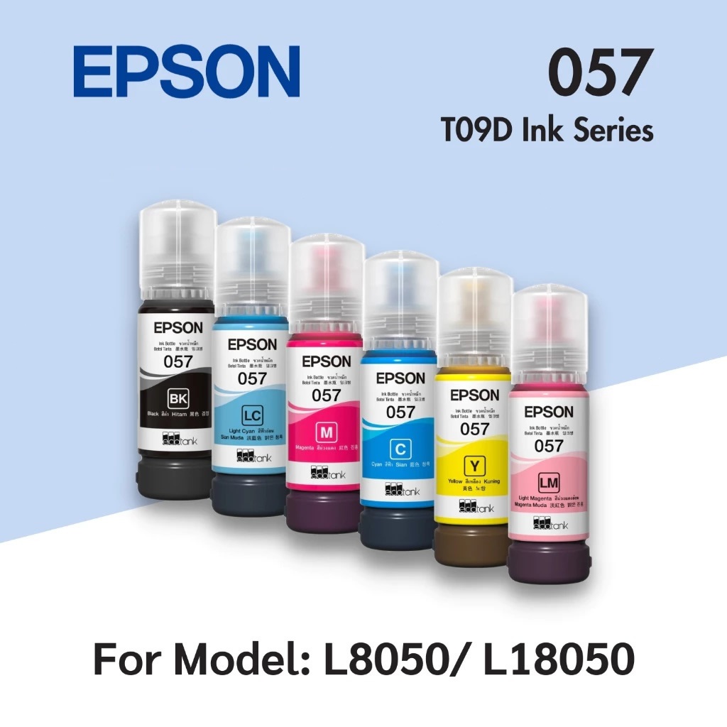 EPSON 057 T09D100-600 FOR EPSON printer L8050 L18050 ของแท้  70ml. BK,C,M,Y,LC,LM
