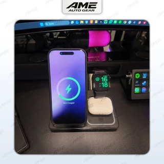 แท่นชาร์จไร้สาย 3in1 15W Wireless Charger พับได้ รองรับ iPhone/Android/Apple Watch/AirPods